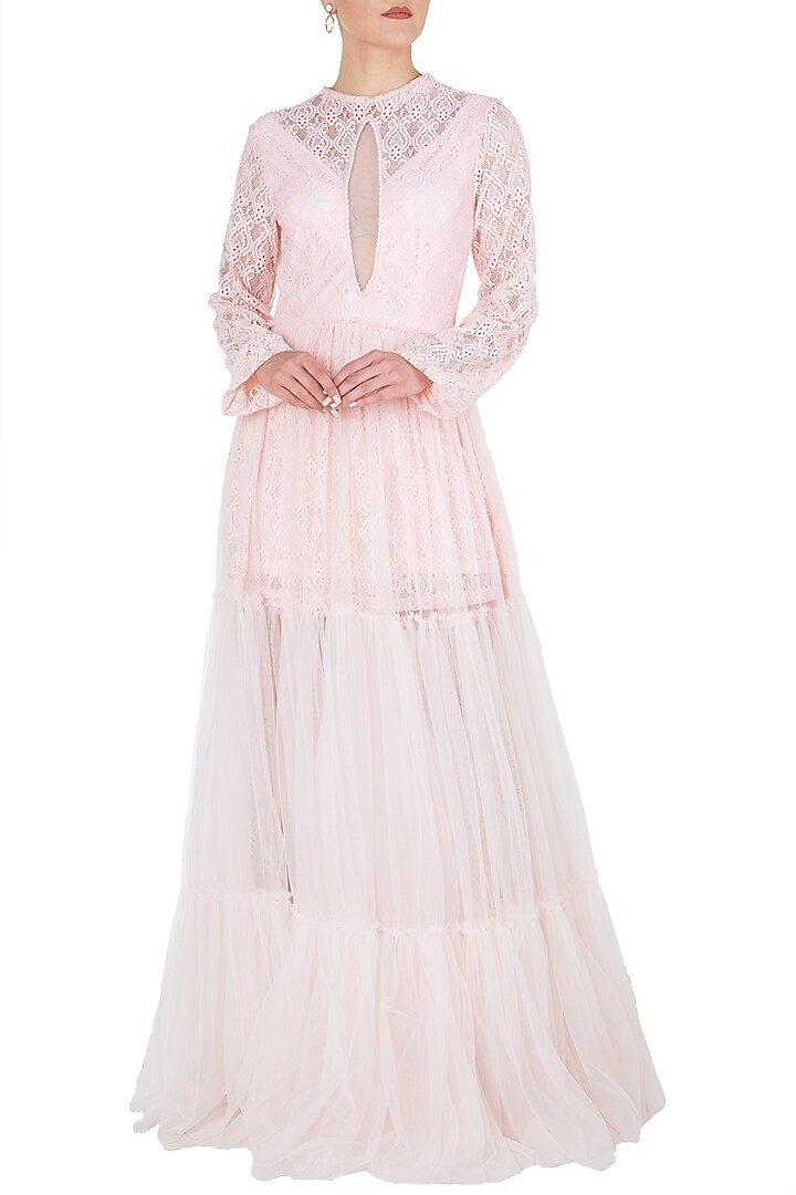 Pink sheer maxi dress available only at Pernia's Pop Up Shop.