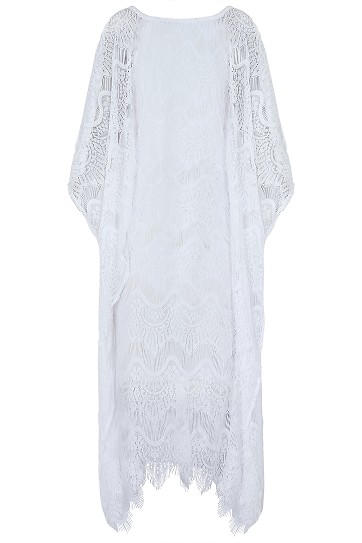 White kaftan dress by KHWAAB