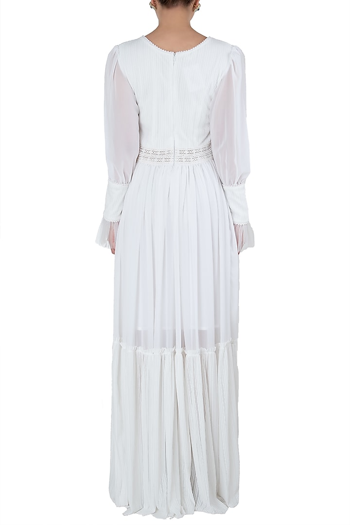 White front slit maxi dress available only at Pernia's Pop Up Shop.