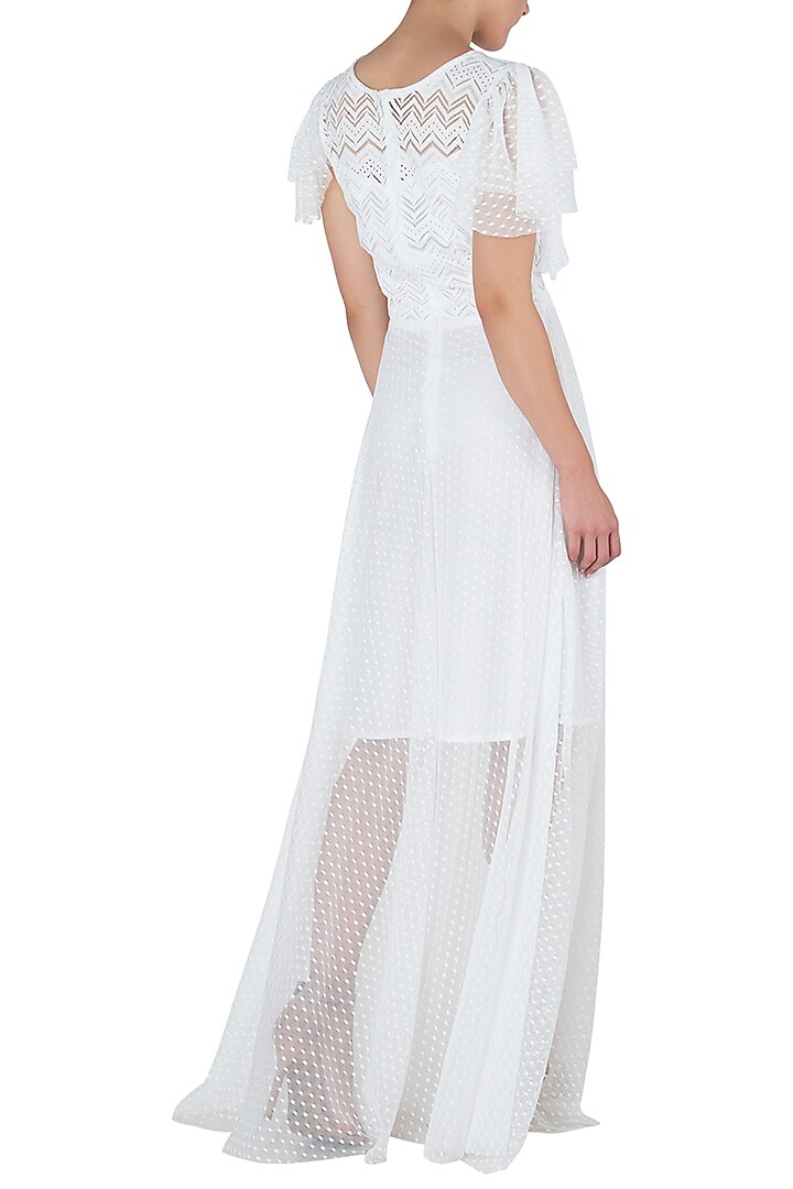 White lace sheer gown available only at Pernia's Pop Up Shop.