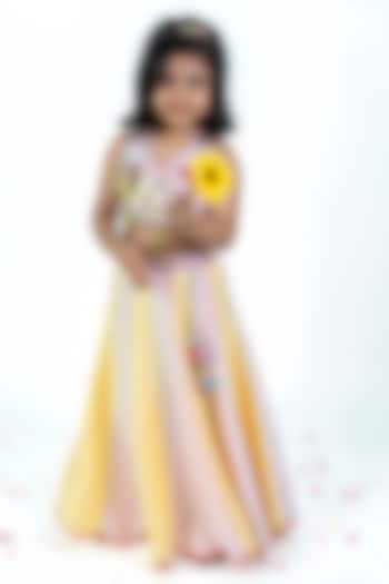 Multi-Colored Cotton Silk Lehenga Set For Girls by Label Kiaa at Pernia's Pop Up Shop