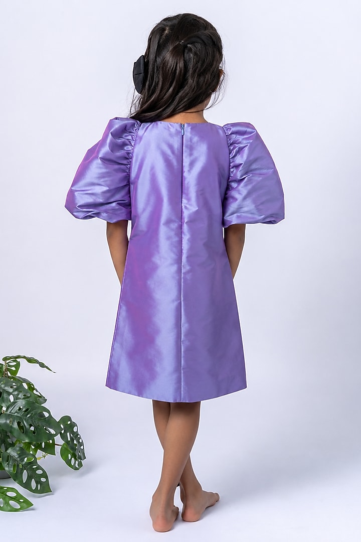 Lilac Taffeta Black Dress For Girls by Label Kiaa at Pernia's Pop Up Shop