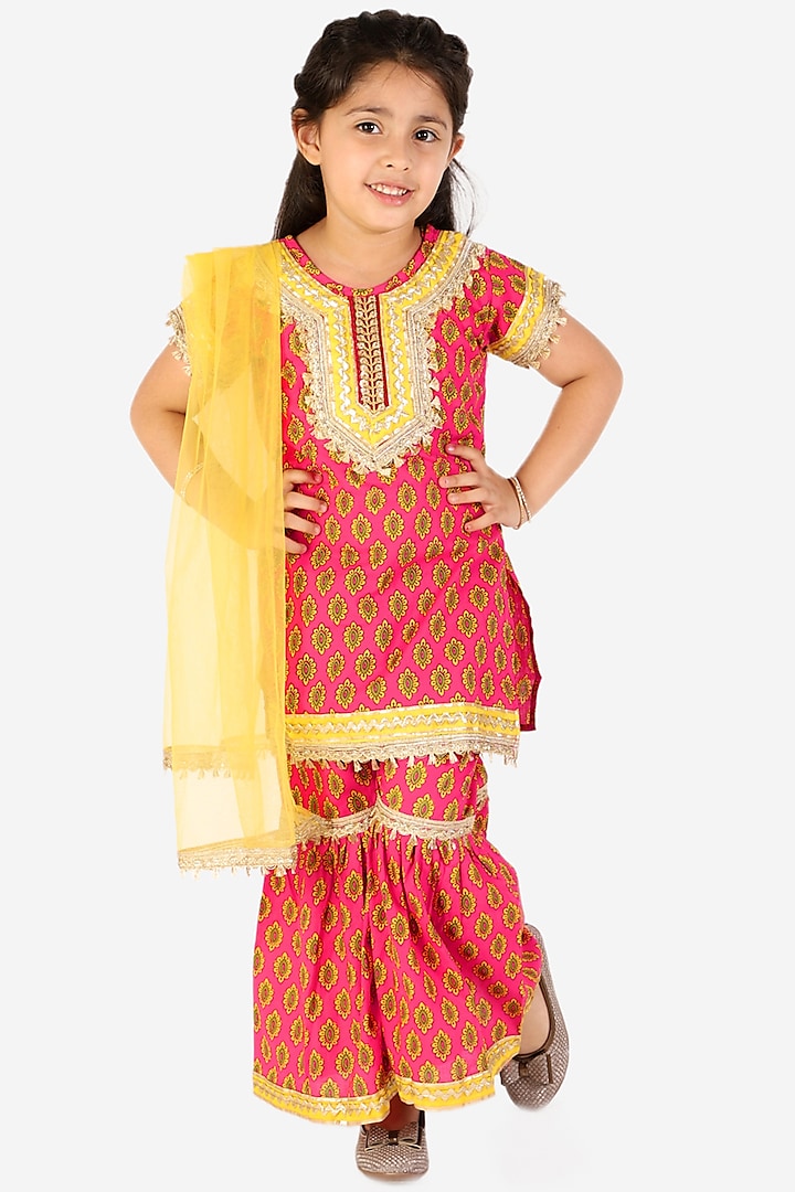 Rubi Cotton Sharara Set For Girls by KID1