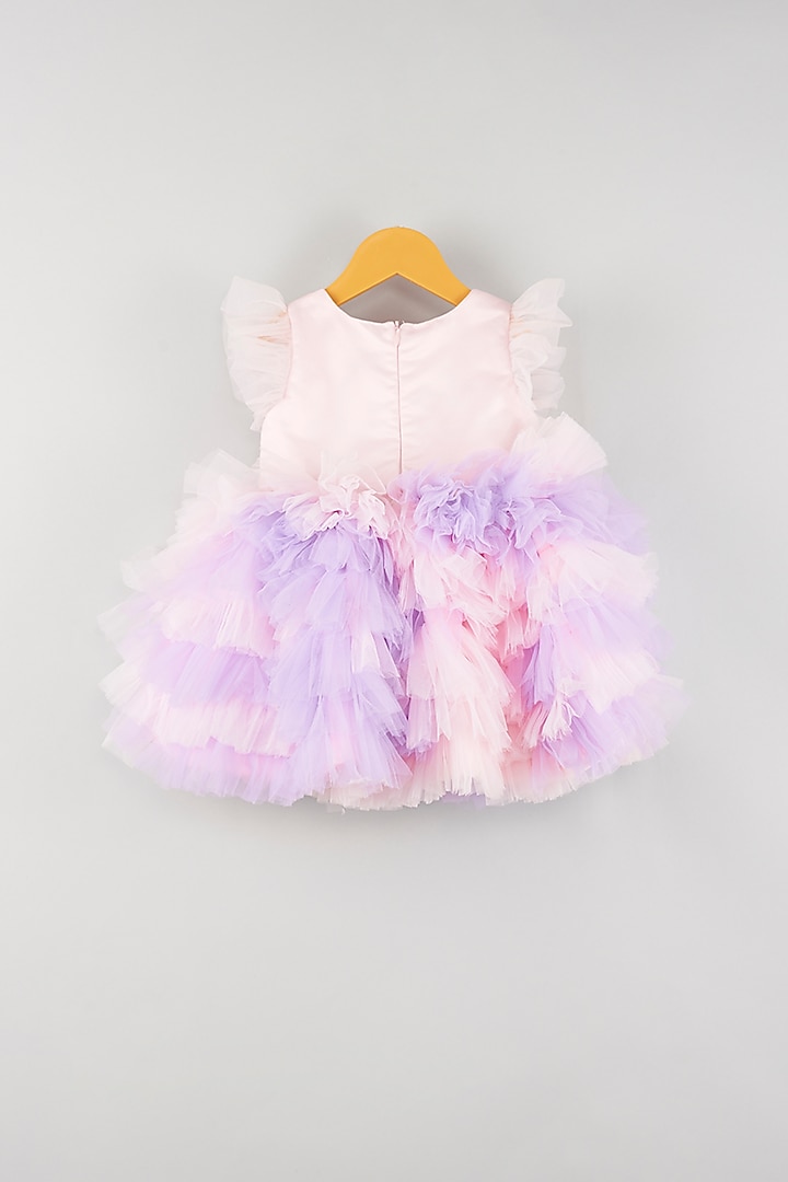 Pink & Purple Embroidered Dress For Girls by Kidilicious at Pernia's Pop Up Shop