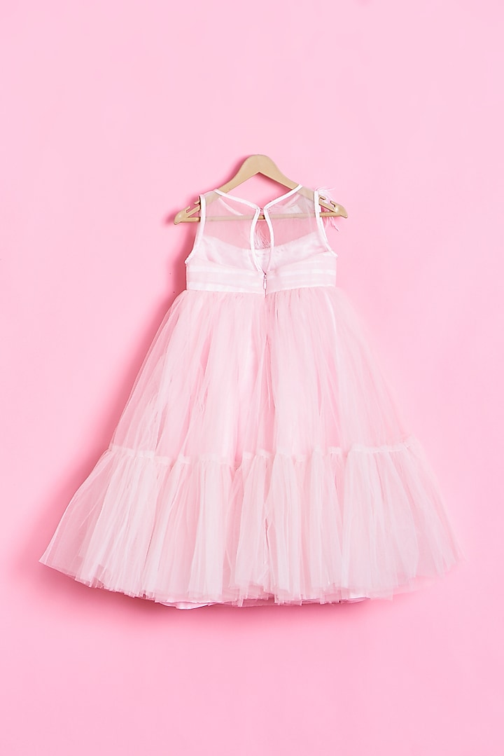 Baby Pink Net Dress For Girls by Kidilicious at Pernia's Pop Up Shop