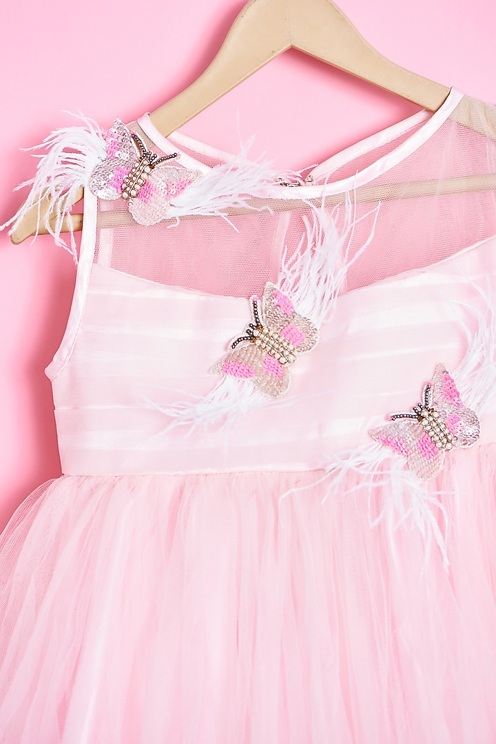 Baby Pink Net Dress For Girls by Kidilicious at Pernia's Pop Up Shop