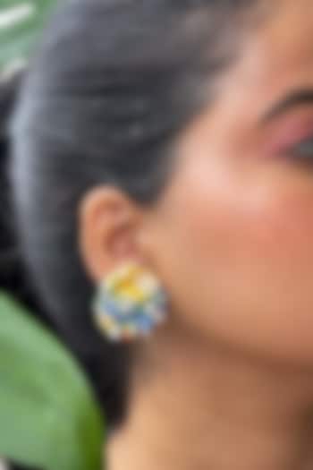 Multi-Colored Faux Pearl & Sequin Embellished Handcrafted Stud Earrings by KIHOY at Pernia's Pop Up Shop