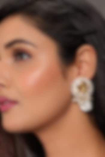 Gold Finish Handcrafted Shell Drop Earrings by KIHOY at Pernia's Pop Up Shop