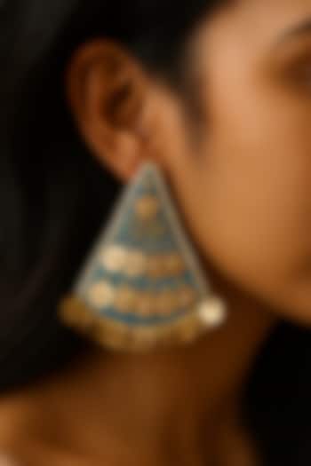 Turquoise Antique Sequins Work Earrings by KIHOY at Pernia's Pop Up Shop