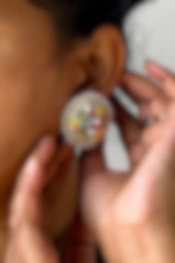 Multi-Colored Hand Embroidered Stud Earrings by KIHOY at Pernia's Pop Up Shop