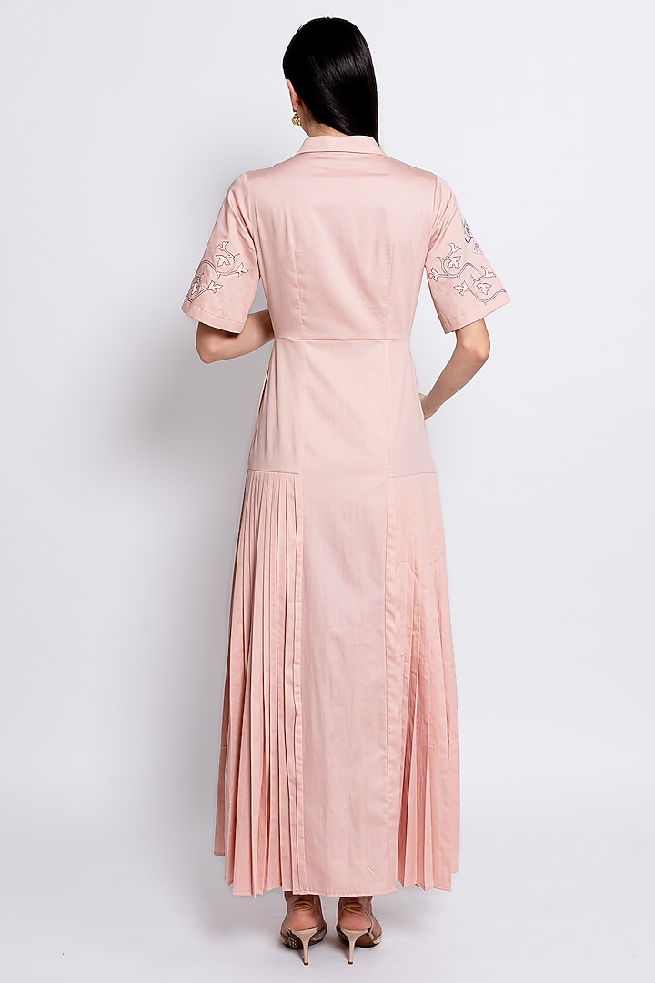 Pink Egyptian Cotton Embroidered Vacation Dress by Love Kiki at Pernia's Pop Up Shop