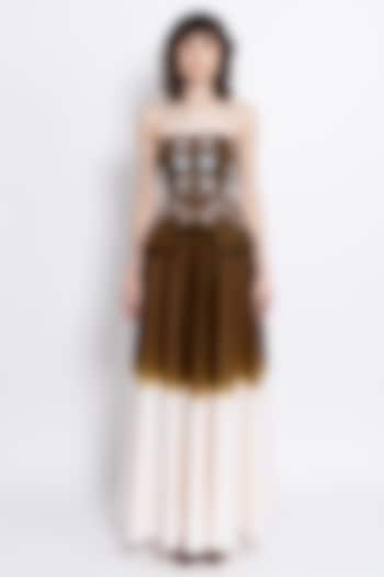 Deep Brown & Ivory Egyptian Cotton Ombre Skirt Set by Love Kiki at Pernia's Pop Up Shop