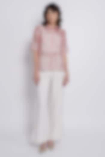 Light Pink Silk Organza Embroidered Co-Ord Set by Love Kiki at Pernia's Pop Up Shop