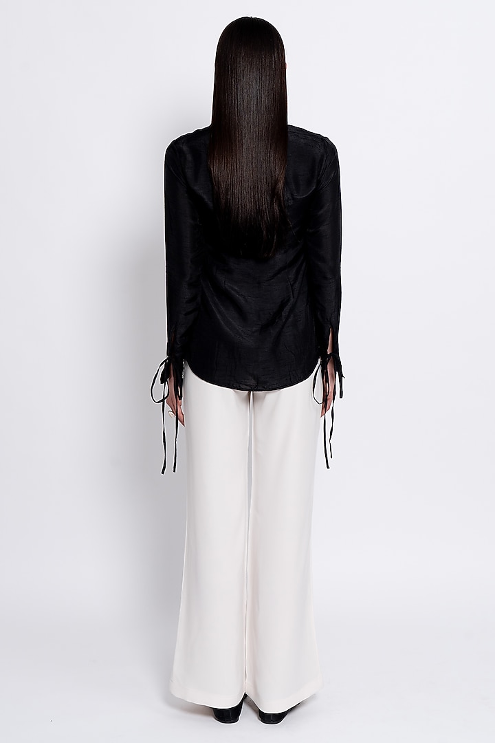 Black & Ivory Viscose Embroidered Co-Ord Set by Love Kiki at Pernia's Pop Up Shop