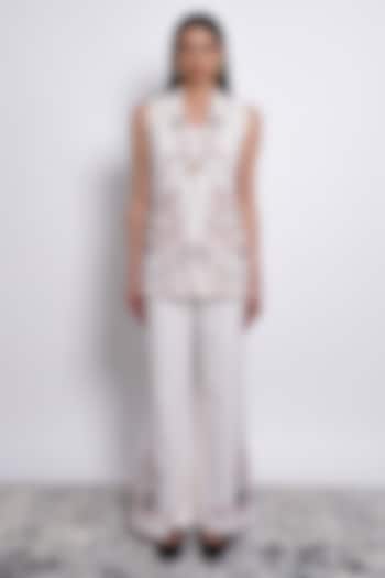 Ivory Tencel Embroidered Blazer Set by Love Kiki at Pernia's Pop Up Shop