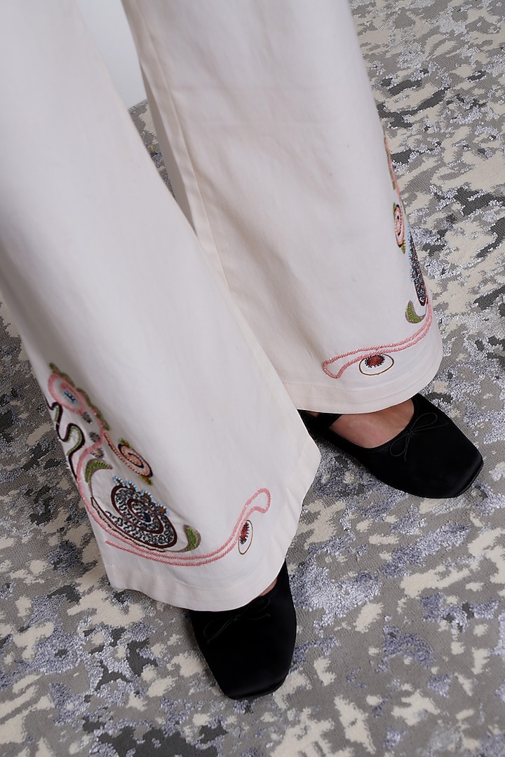 Ivory Tencel Embroidered Blazer Set by Love Kiki at Pernia's Pop Up Shop