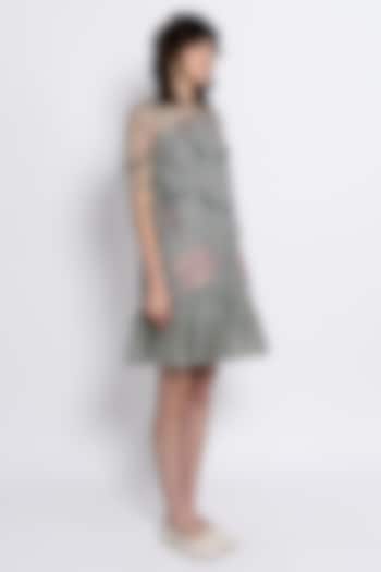 Sage Green Silk Organza Bead Embroidered Vacation Dress by Love Kiki at Pernia's Pop Up Shop