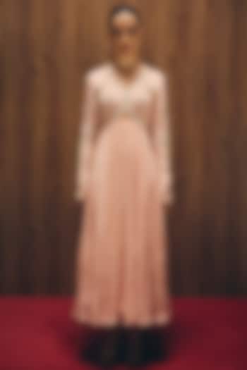 Pink Crepe Hand Embroidered Vacation Dress by Love Kiki at Pernia's Pop Up Shop