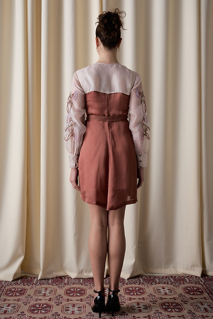 Rustwood Grape Colored Satin Organza Hand Embroidered Vacation Dress by Love Kiki at Pernia's Pop Up Shop