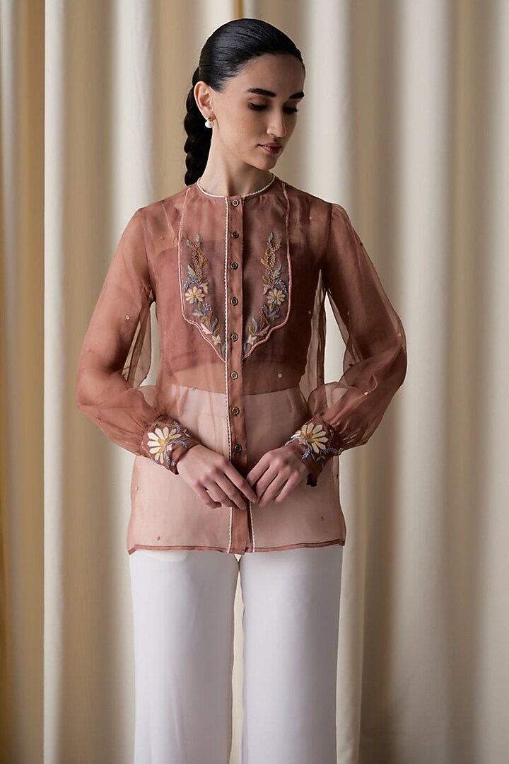 Ivory Silk Organza & Premium Crepe Pant Set by Love Kiki at Pernia's Pop Up Shop