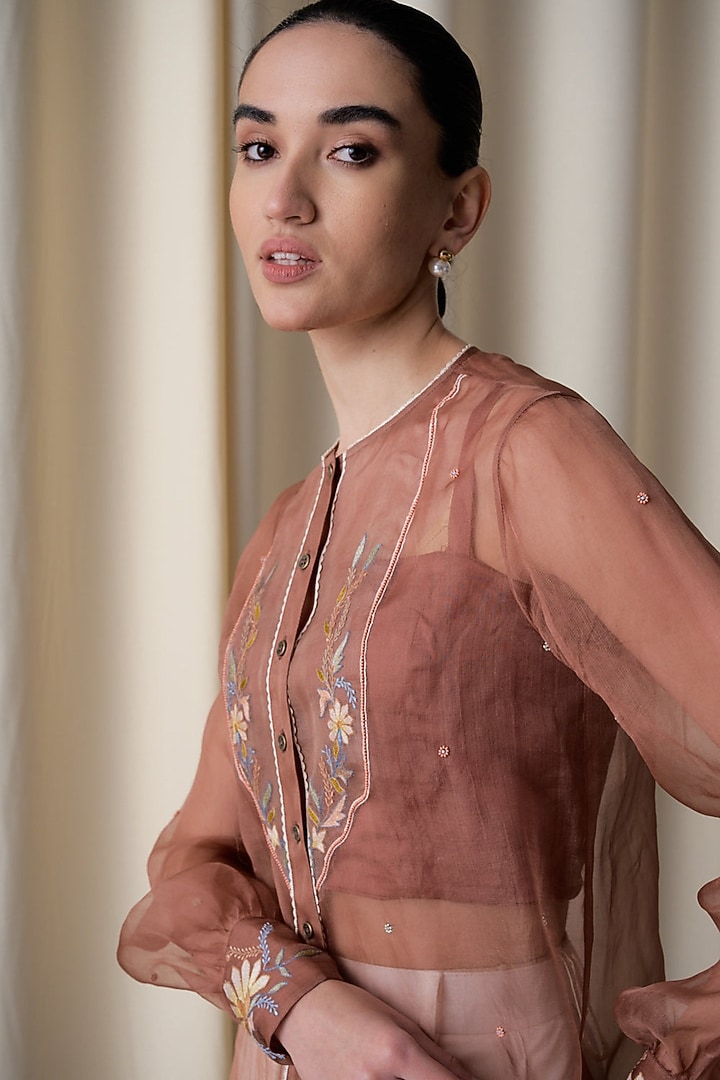 Ivory Silk Organza & Premium Crepe Pant Set by Love Kiki at Pernia's Pop Up Shop
