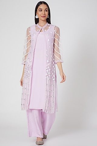 Lavender Net Jacket Set by Kirei
