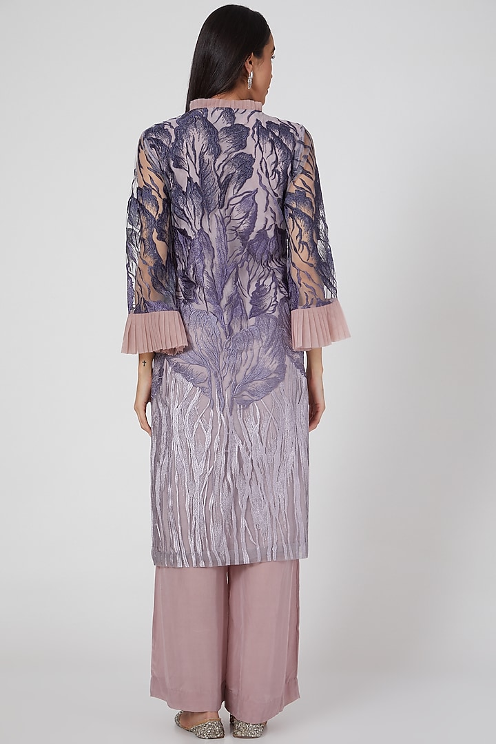 Lavender Net Kurta Set by Kirei at Pernia's Pop Up Shop