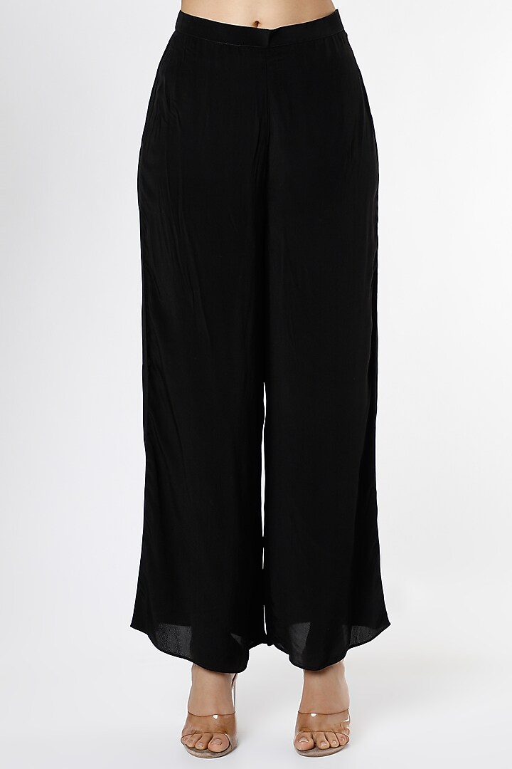 Black Crepe Palazzo Pant Set by Kirei at Pernia's Pop Up Shop