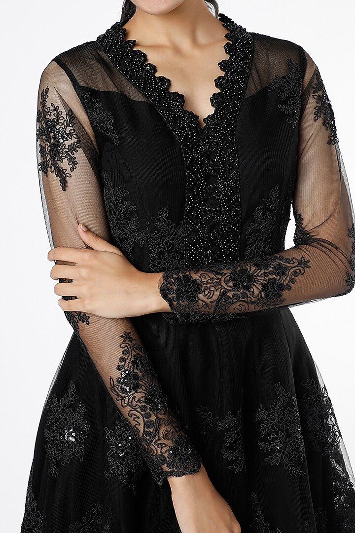 Black Crepe Palazzo Pant Set by Kirei at Pernia's Pop Up Shop