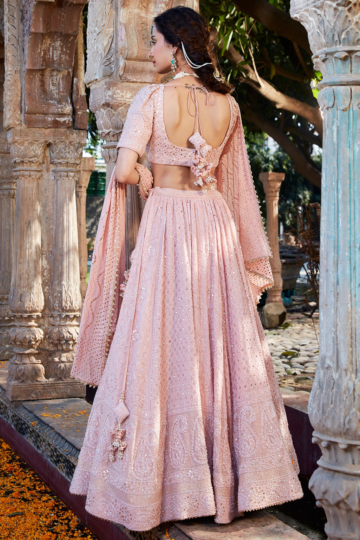 Chikankari work Georgette Lehenga | Lehenga, Art silk sarees, Custom dresses