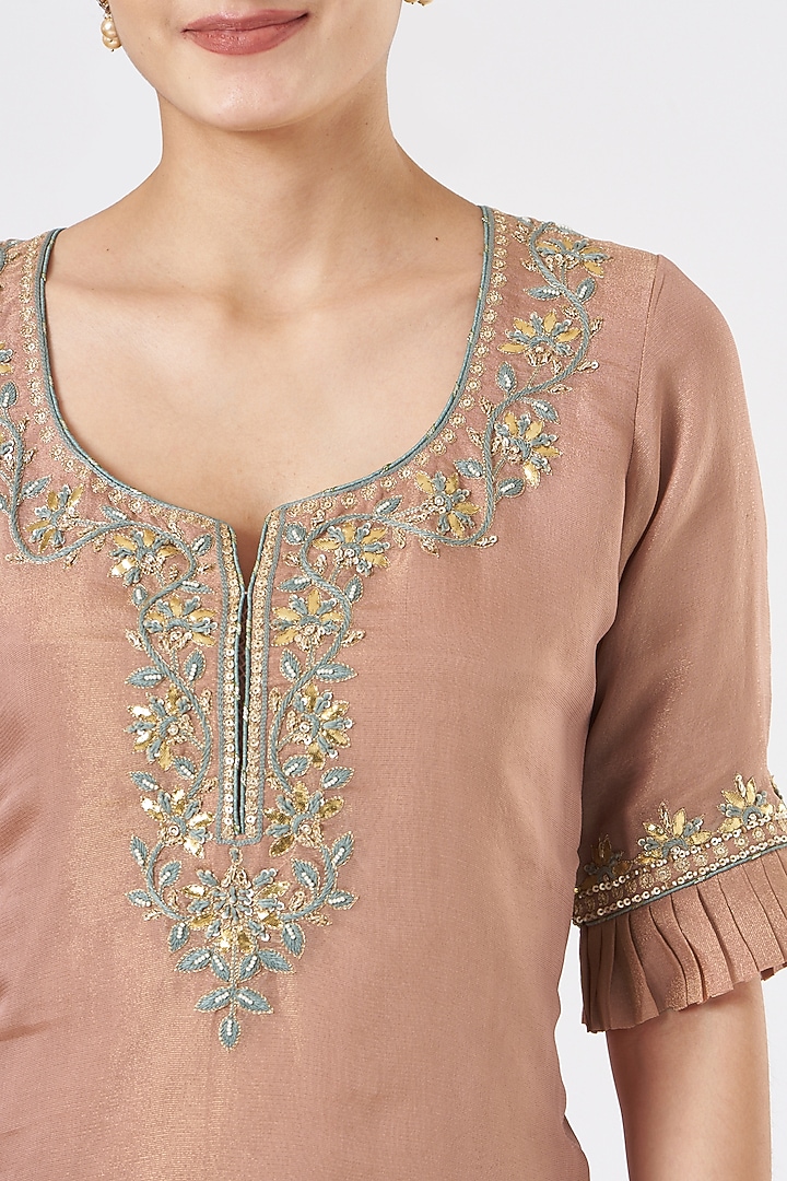 Blush Pink Tiered Party Wear Sharara Set by Kritika Dawar at Pernia's Pop Up Shop
