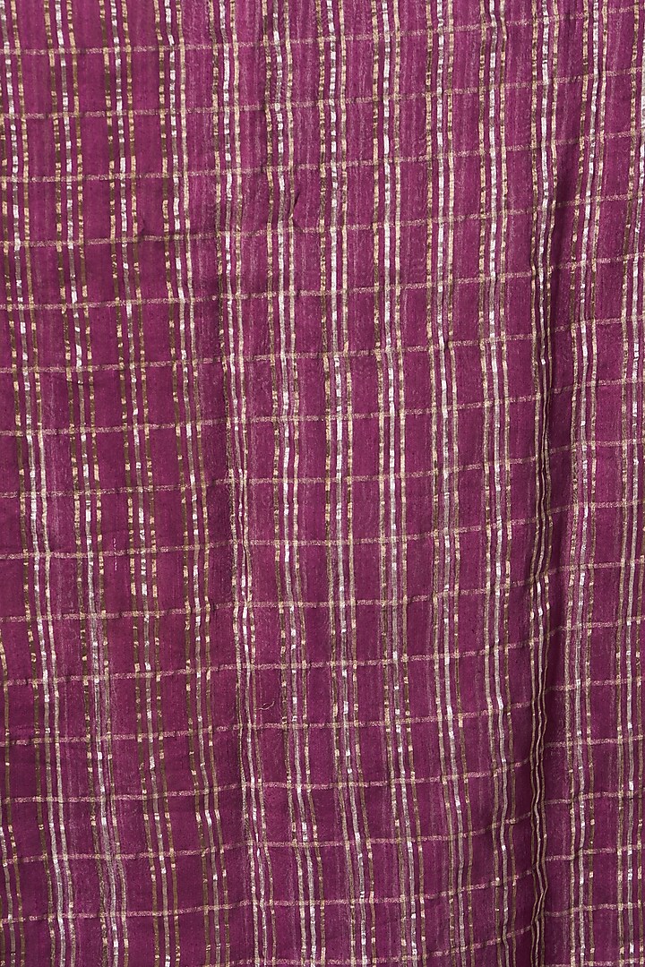 Purple Ikat Printed Wedding Saree Set by Kritika Dawar at Pernia's Pop Up Shop