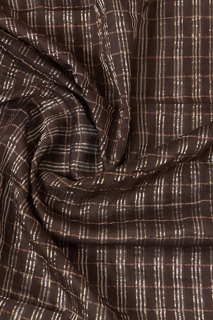 Brown Ikat Printed Wedding Saree Set by Kritika Dawar at Pernia's Pop Up Shop