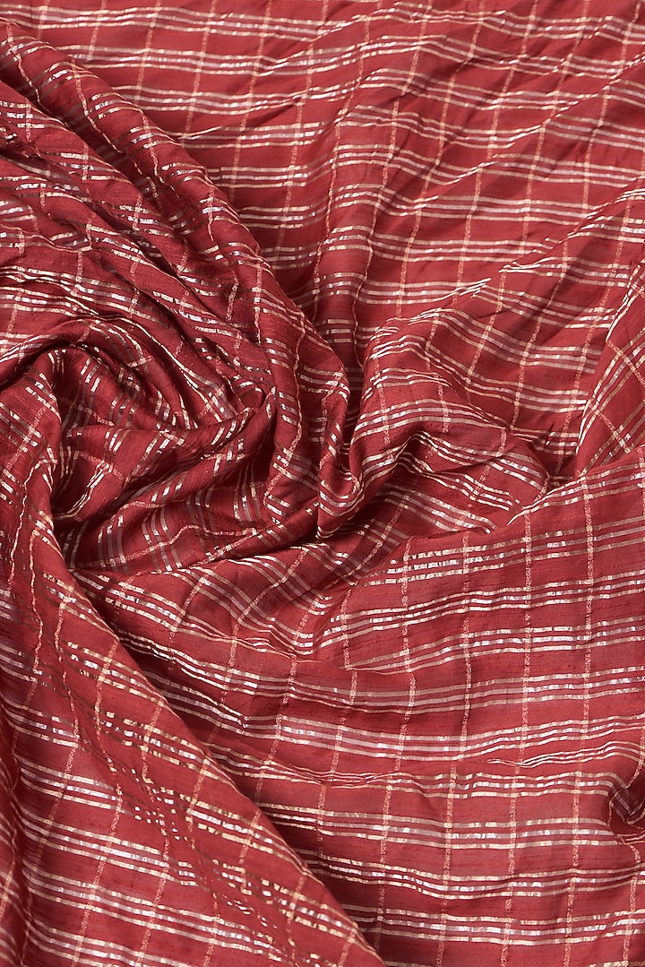 Red Ikat Printed Wedding Saree Set by Kritika Dawar at Pernia's Pop Up Shop