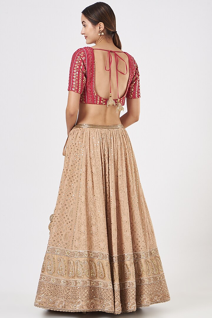 Gold Embroidered Bridal Lehenga Set by Kritika Dawar at Pernia's Pop Up Shop