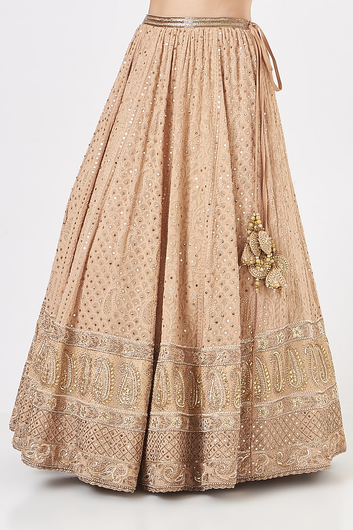 Gold Embroidered Bridal Lehenga Set by Kritika Dawar at Pernia's Pop Up Shop