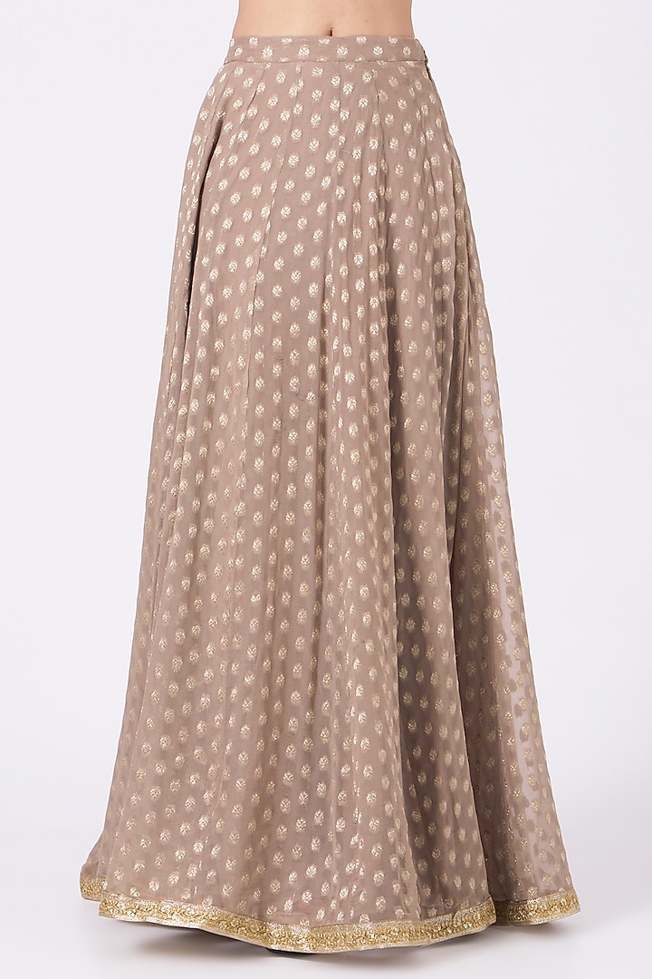 Mauve Georgette Gota Embroidered Kurta Set by Kritika Dawar at Pernia's Pop Up Shop