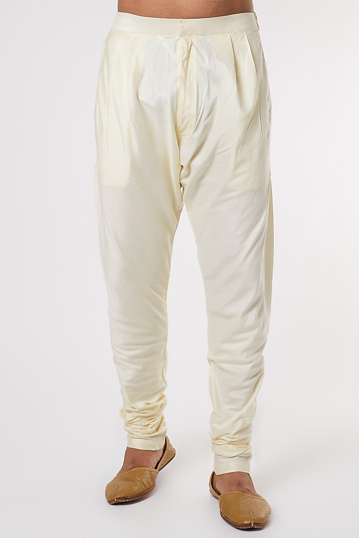 Off White Silk Kurta Set by Kishore Ramani at Pernia's Pop Up Shop