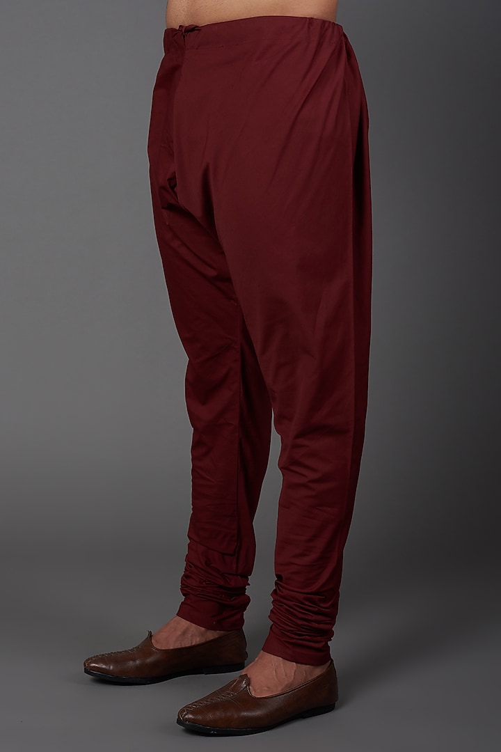Deep Red Embroidered Kurta Set by Kishore Ramani at Pernia's Pop Up Shop