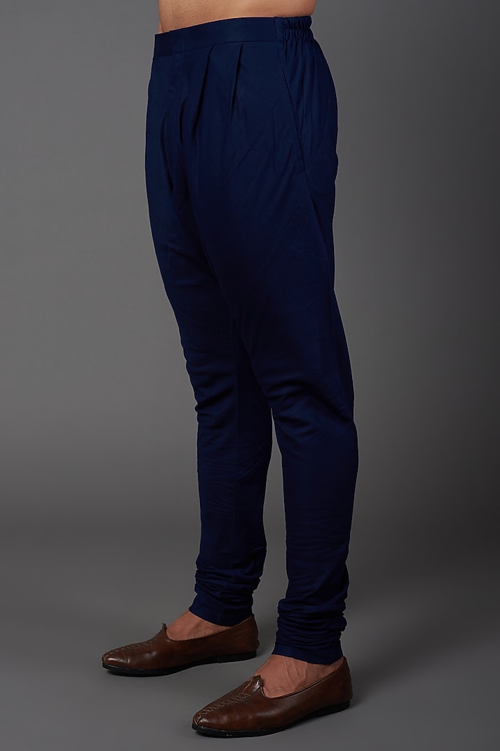 Navy Embroidered Kurta Set by Kishore Ramani at Pernia's Pop Up Shop