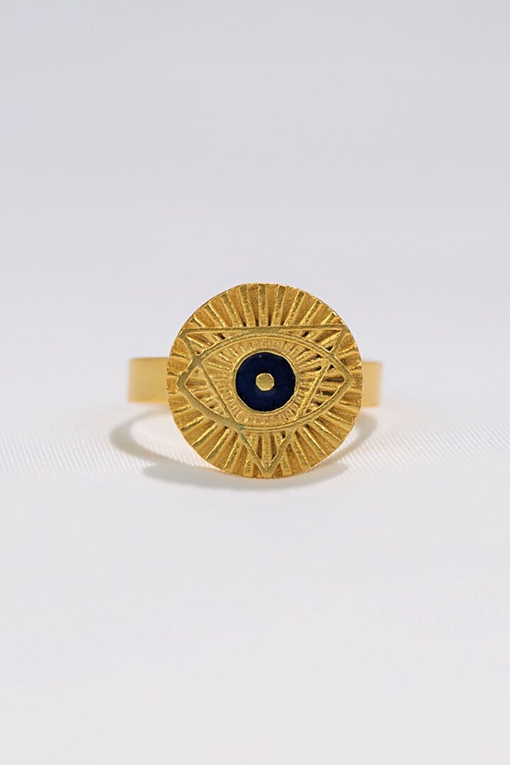 Gold Plated Enamelled Ring by KIVAAKSHH at Pernia's Pop Up Shop