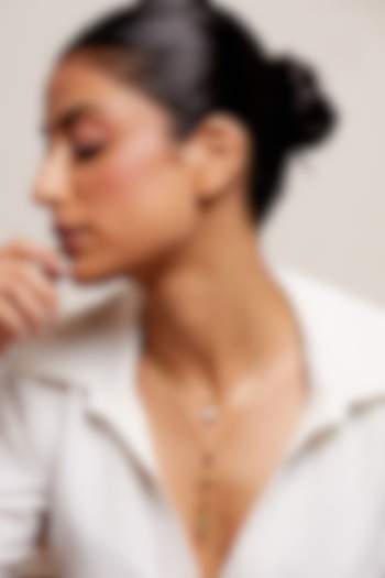 Gold Plated Multi-Colored Stone & Pearl Handcrafted Layered Necklace by KIVAAKSHH at Pernia's Pop Up Shop