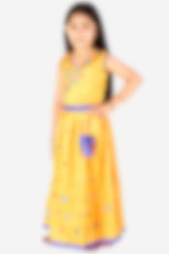 Yellow Embroidered Lehenga Set For Girls by KID1 at Pernia's Pop Up Shop