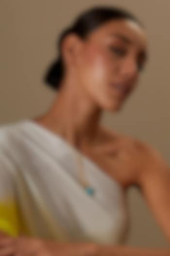 Gold Plated Turquoise Stone & Pearl Necklace by KIVAAKSHH at Pernia's Pop Up Shop