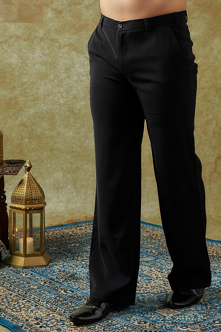 Black Scuba Double Breasted Blazer Set by KSHITIJ CHOUDHARY MEN at Pernia's Pop Up Shop