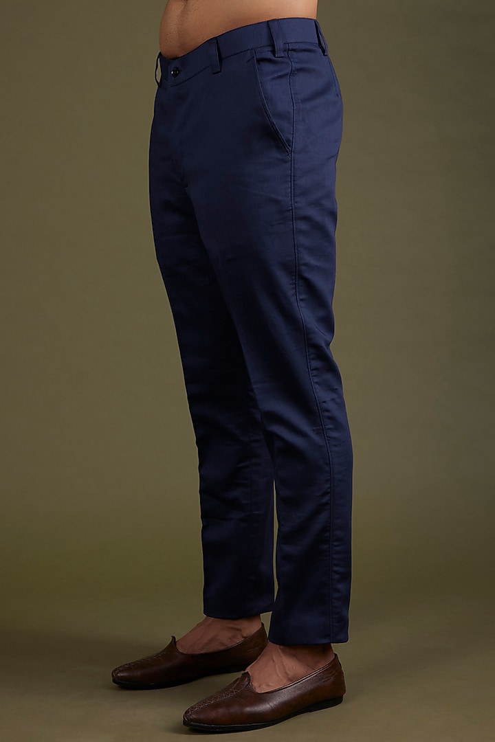 Navy Blue Embroidered Wedding Indowestern Set by KSHITIJ CHOUDHARY MEN at Pernia's Pop Up Shop