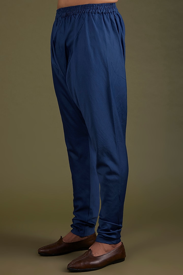 Midnight Blue Georgette Kurta Set by KSHITIJ CHOUDHARY MEN at Pernia's Pop Up Shop