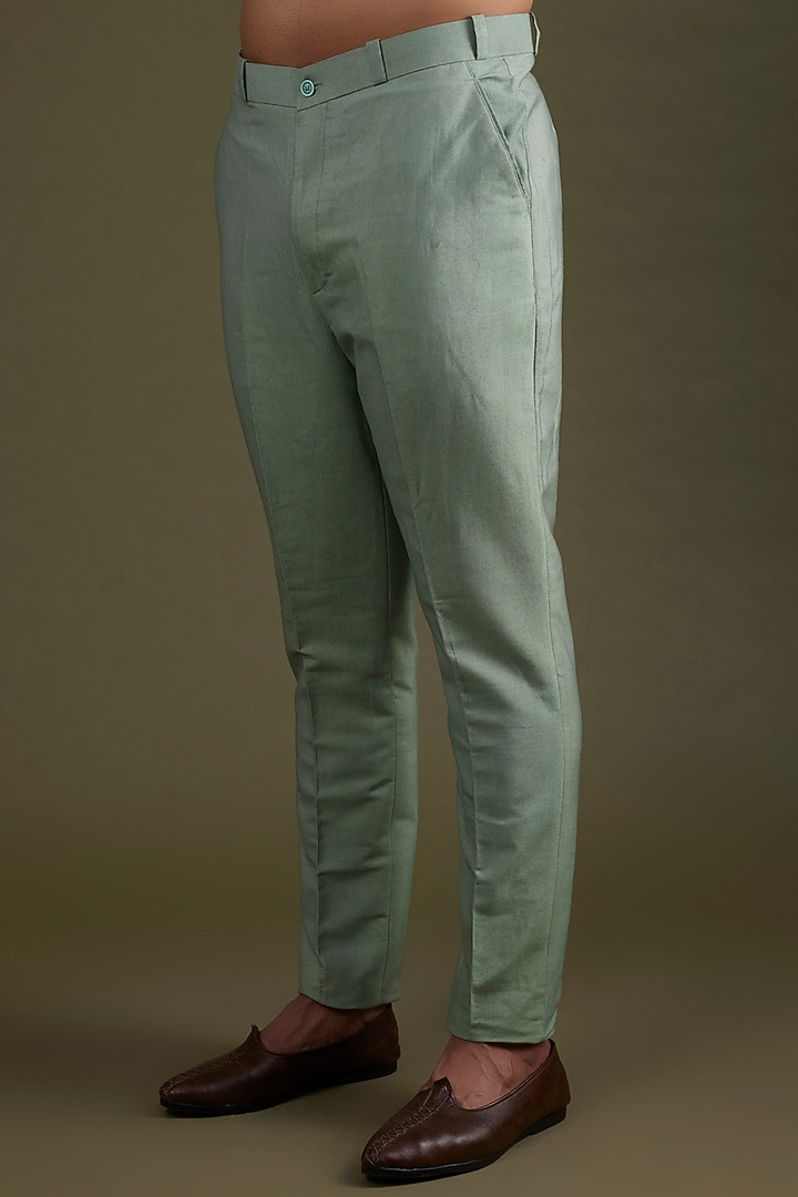 Jade Green Embroidered Wedding Indowestern Jacket Set by KSHITIJ CHOUDHARY MEN at Pernia's Pop Up Shop