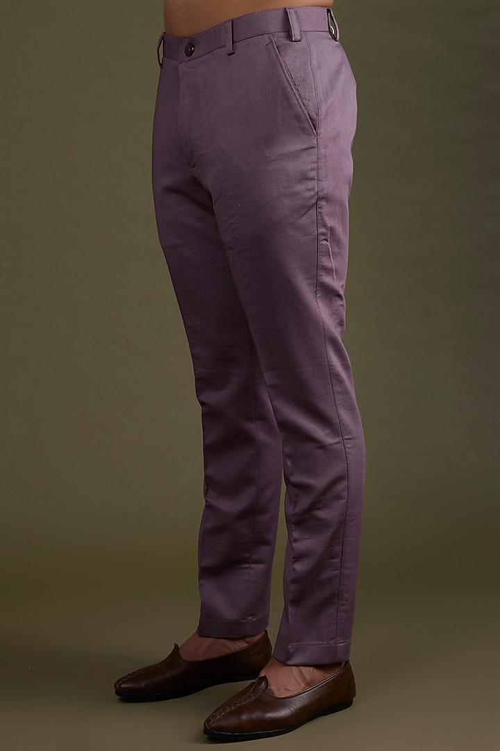 Smoked Lavender Embroidered Wedding Indowestern Jacket Set by KSHITIJ CHOUDHARY MEN at Pernia's Pop Up Shop