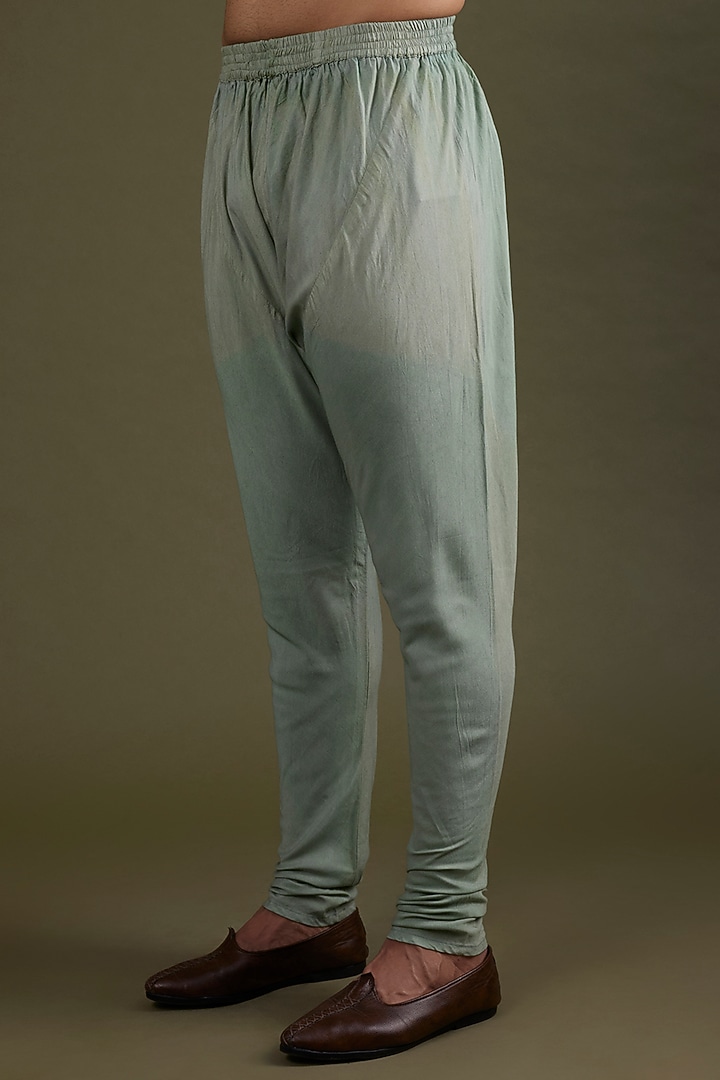 Jade Green Silk Bead Embroidered Bundi Jacket Set by KSHITIJ CHOUDHARY MEN at Pernia's Pop Up Shop